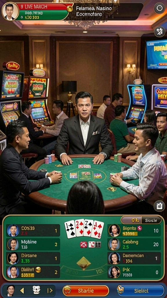 Tampilan awal aplikasi DEWANAGA77 yang menarik.