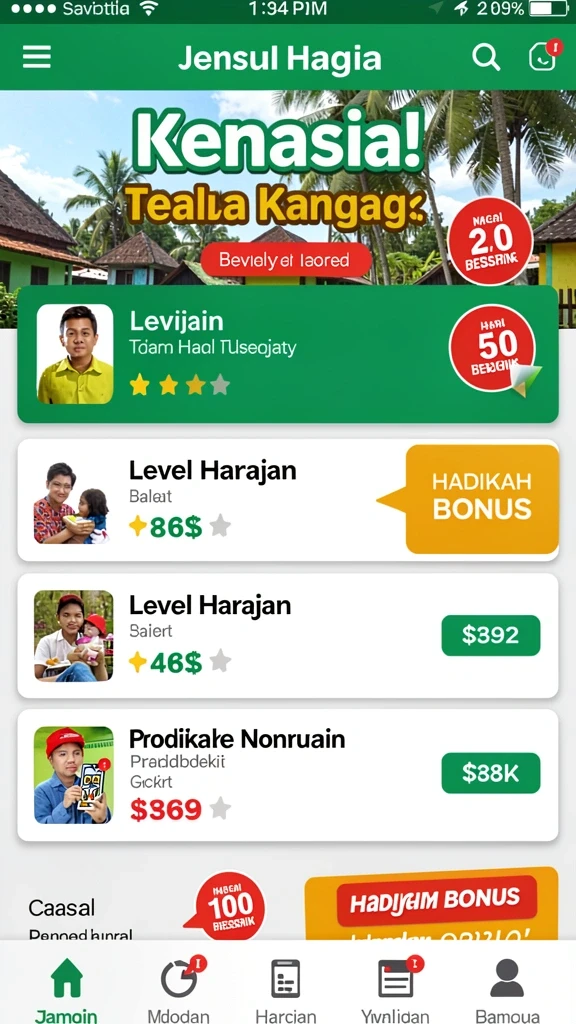 Tampilan awal yang menarik dengan antarmuka user-friendly.