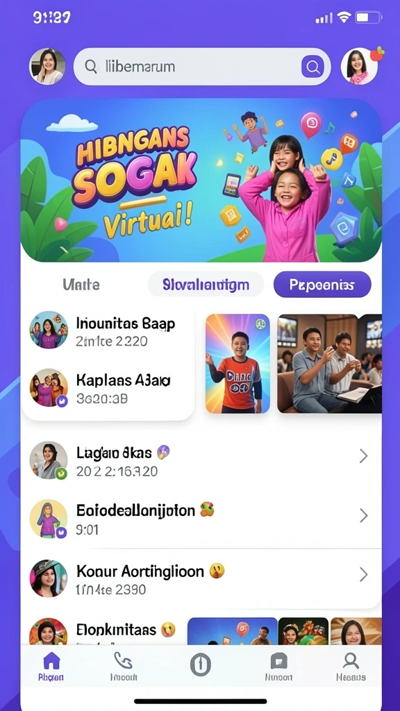 Tampilan awal yang menarik dan penuh warna.