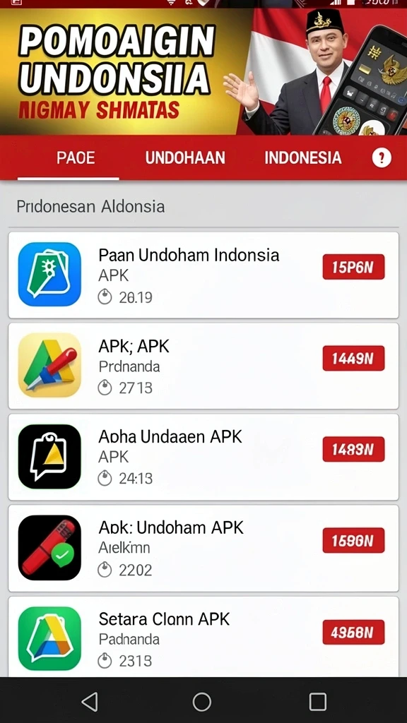 Tampilan menu utama RAP89 yang menarik.