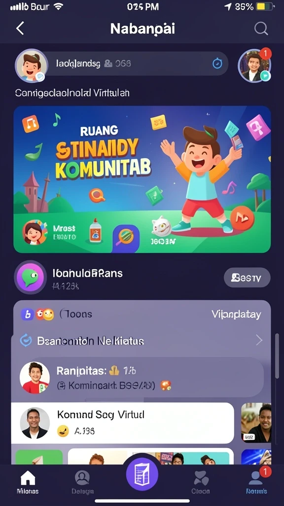 Tampilan awal yang menarik dan penuh warna.